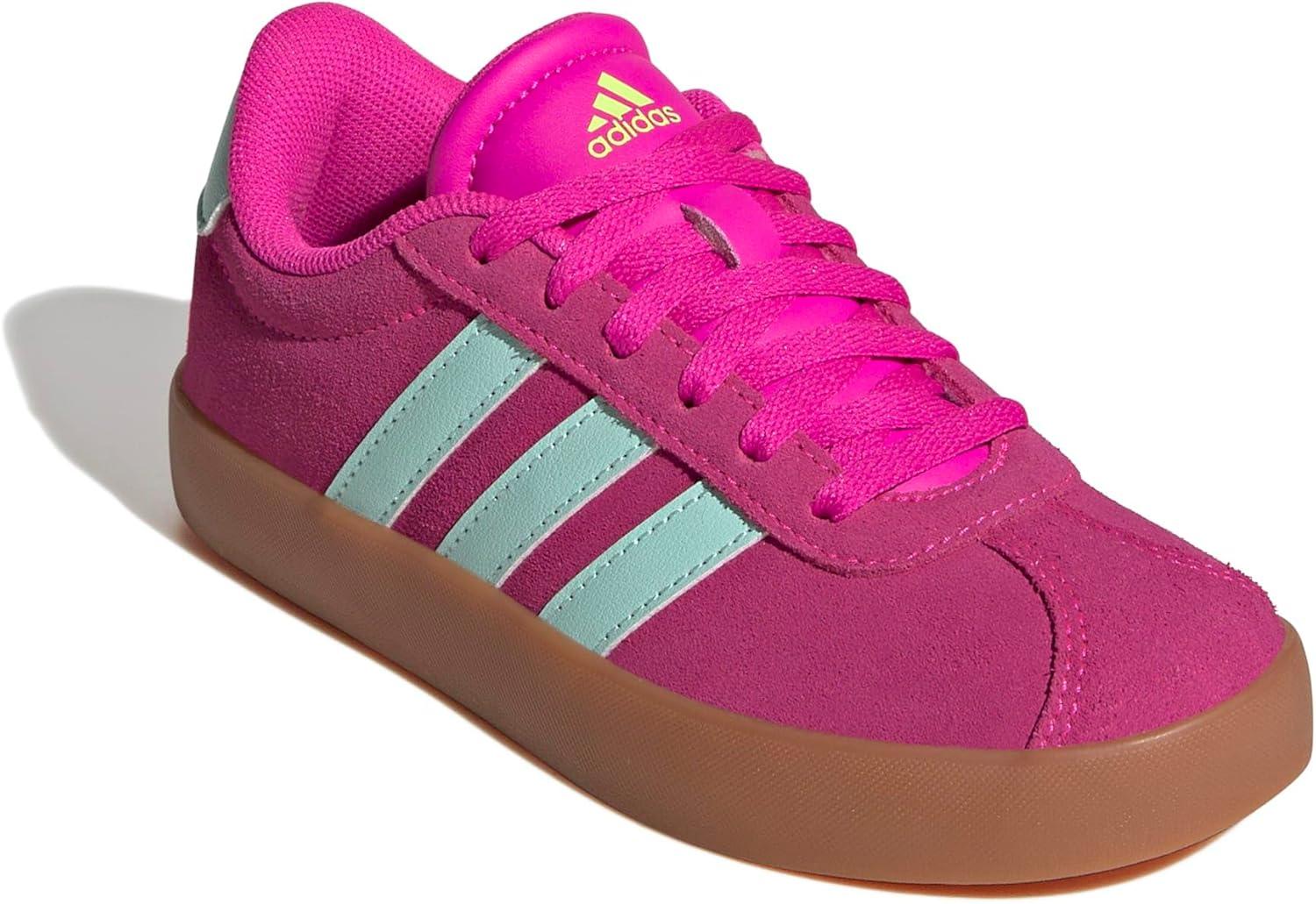 imageadidas Kids Vl Court 30 ShoesShock PinkSemi Flash AquaLucid Lemon