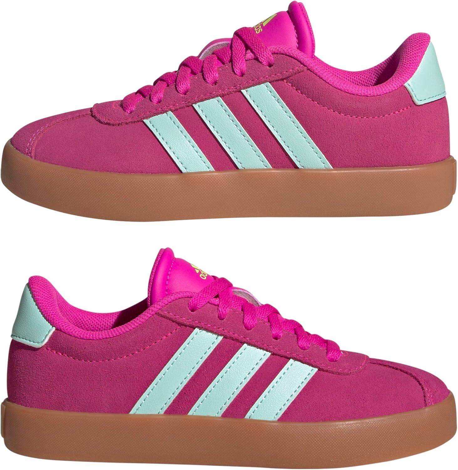 imageadidas Kids Vl Court 30 ShoesShock PinkSemi Flash AquaLucid Lemon