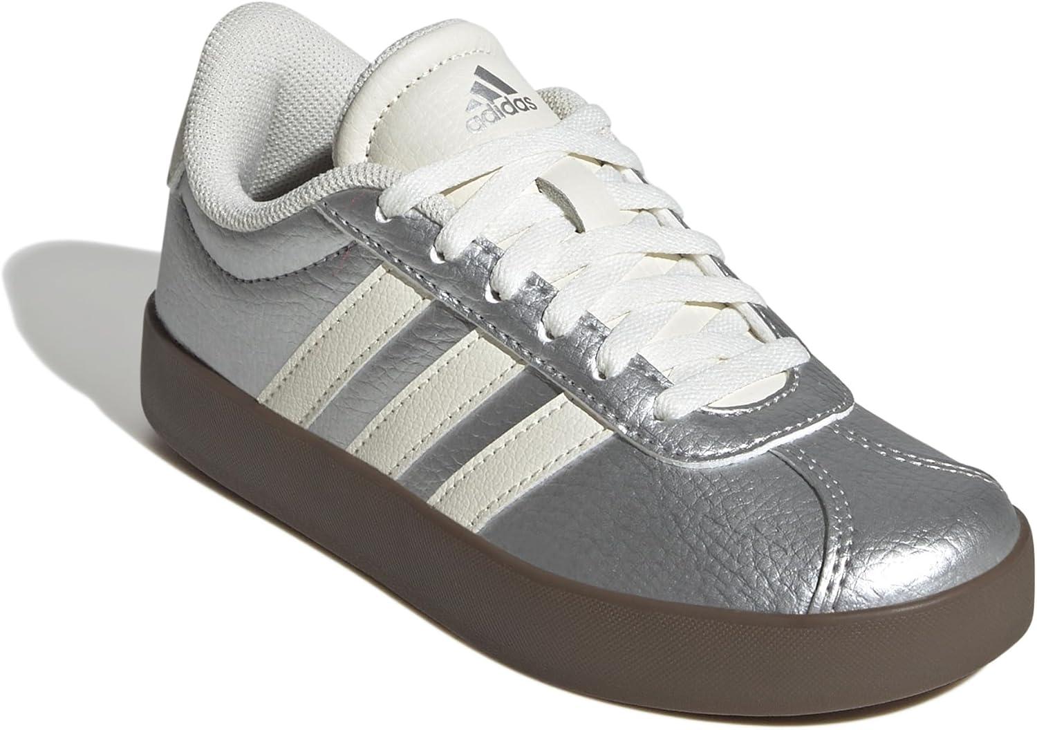 imageadidas Kids Vl Court 30 ShoesSilver MetallicOff WhiteGum