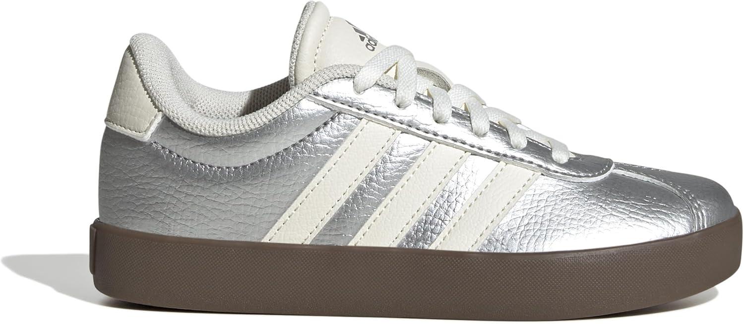 imageadidas Kids Vl Court 30 ShoesSilver MetallicOff WhiteGum