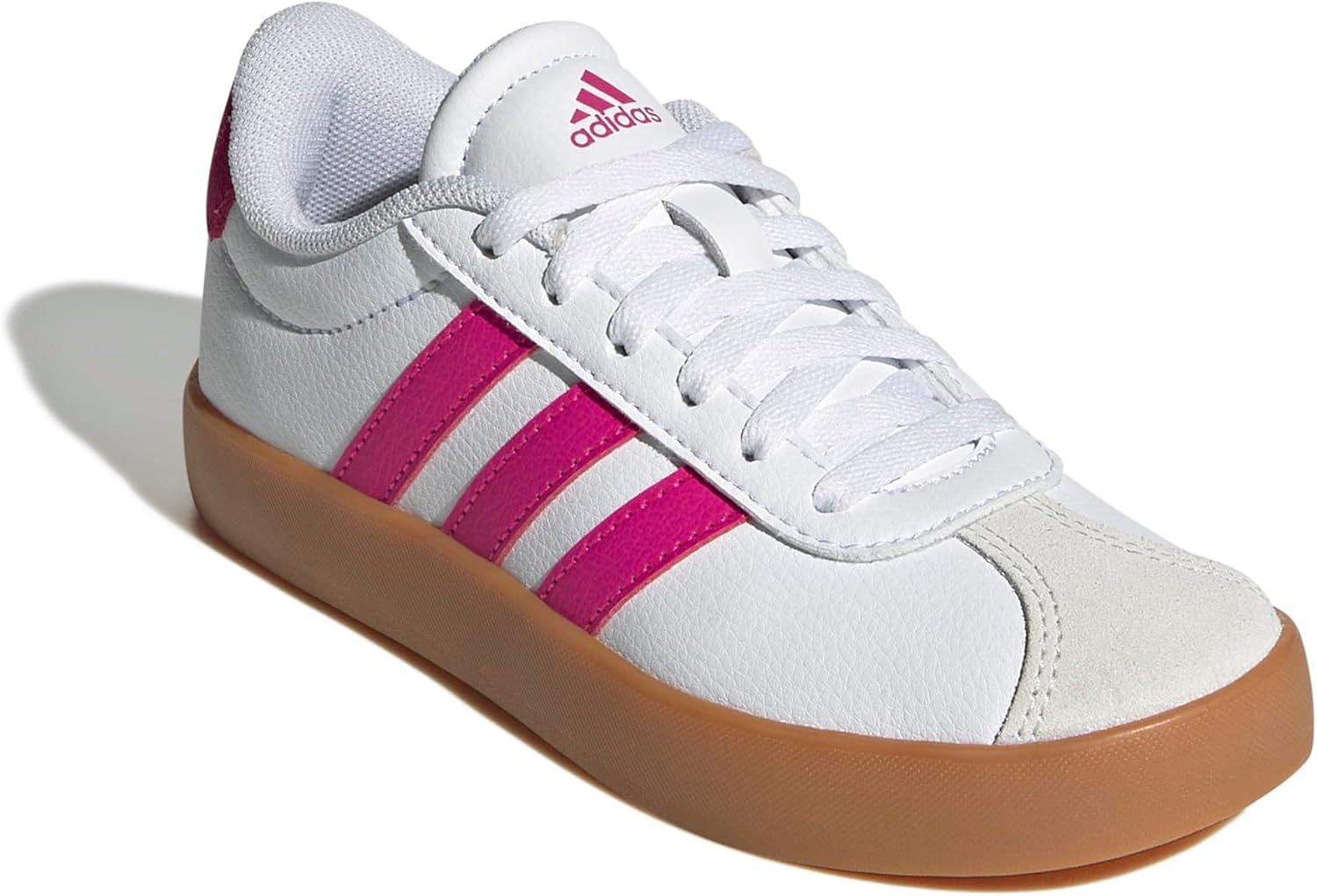 imageadidas Kids Vl Court 30 ShoesWhiteShock PinkCrystal White