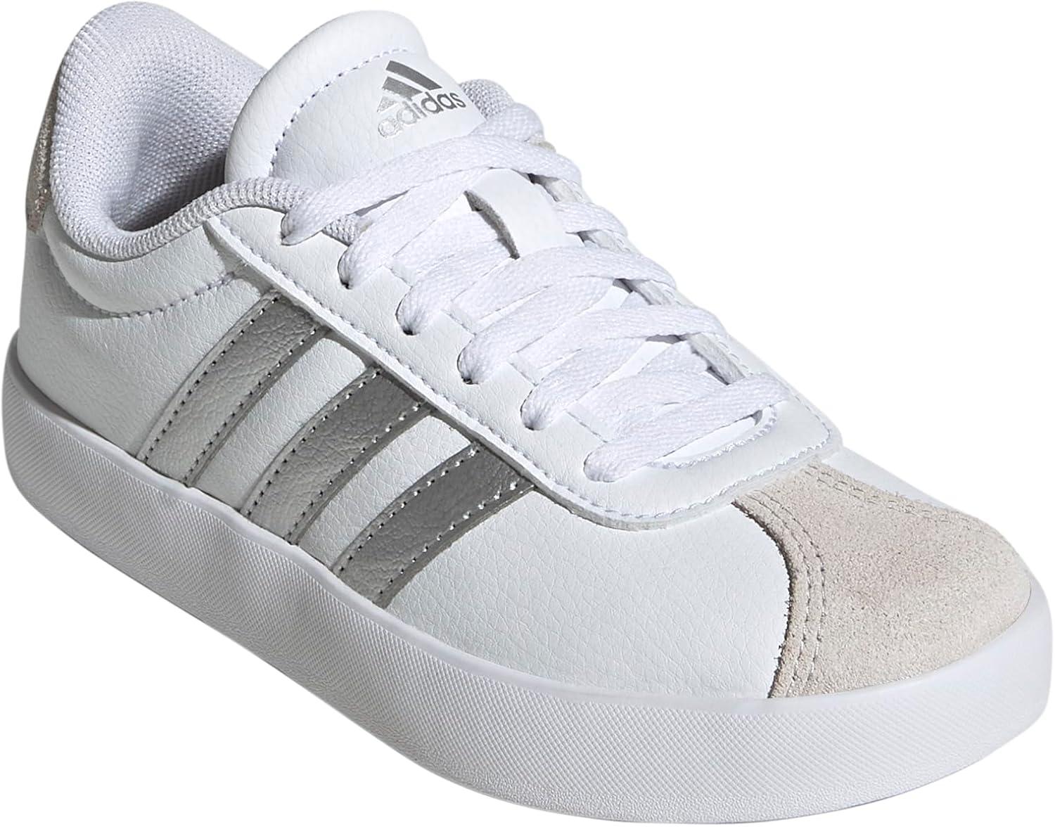 imageadidas Kids Vl Court 30 ShoesWhiteSilver MetallicGrey