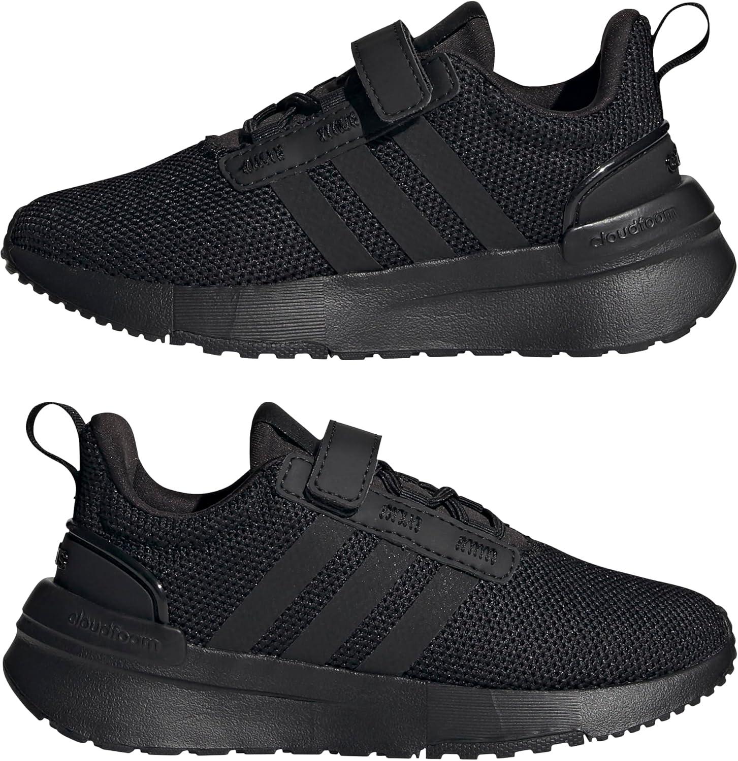 imageadidas UnisexChild Racer TR21 Running ShoeBlackBlackCarbon Cross Strap
