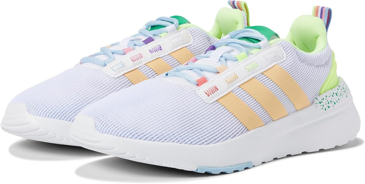 imageadidas UnisexChild Racer TR21 Running ShoeWhitePulse AmberLight Pink