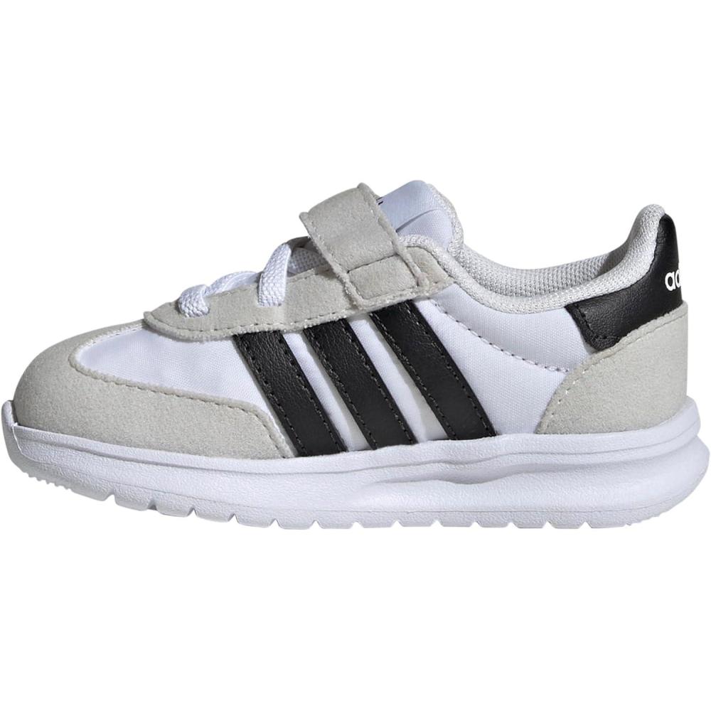 imageAdidas UnisexChild Run 70s 20 Elastic Lace ampamp StrapWhiteBlackGrey