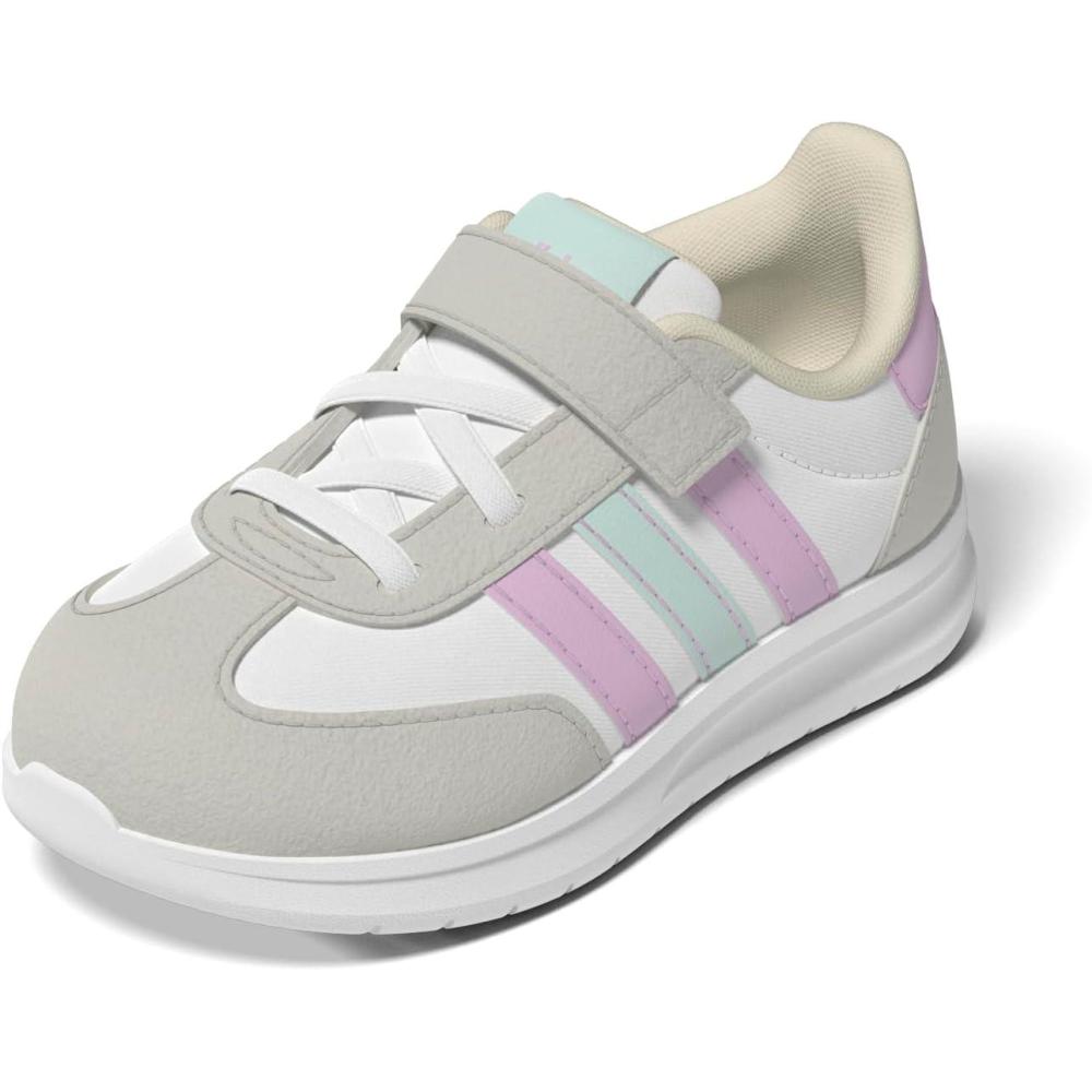 imageAdidas UnisexChild Run 70s 20 Elastic Lace ampamp StrapWhiteBliss LilacHalo Mint