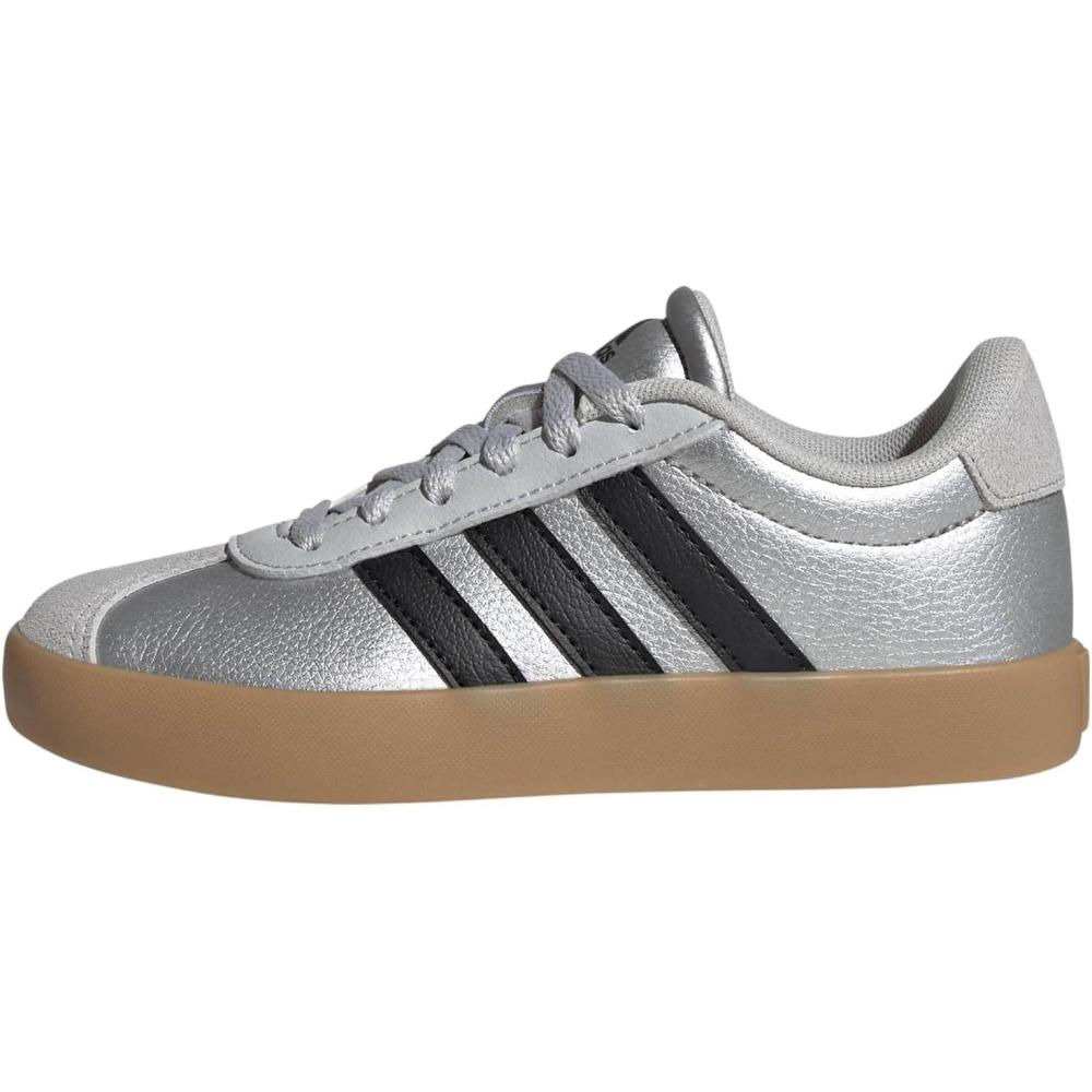 imageadidas Kids Vl Court 30 ShoesSilver MetallicBlackLgh Solid Grey