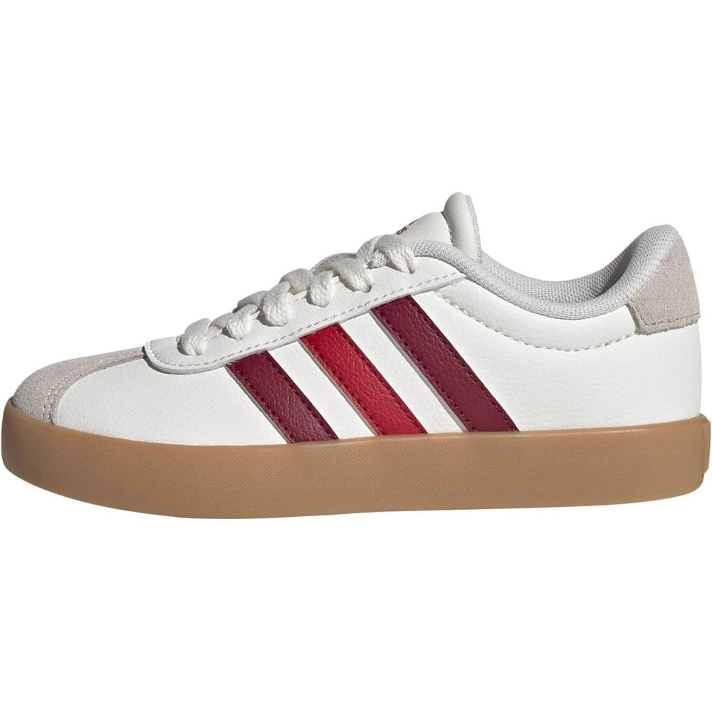 imageadidas Kids Vl Court 30 ShoesWhiteCollegiate BurgundyWonder Alumina