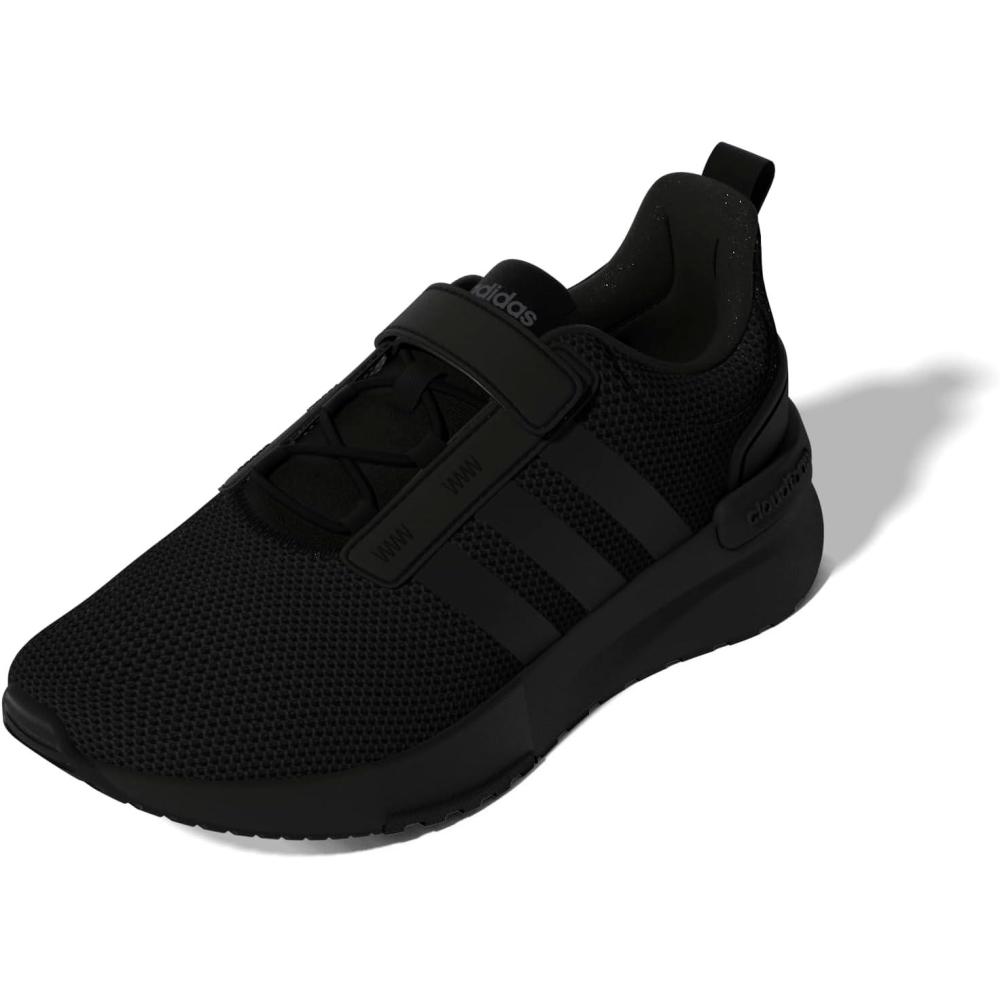 imageadidas UnisexChild Racer TR21 Running ShoeBlackBlackCarbon Cross Strap