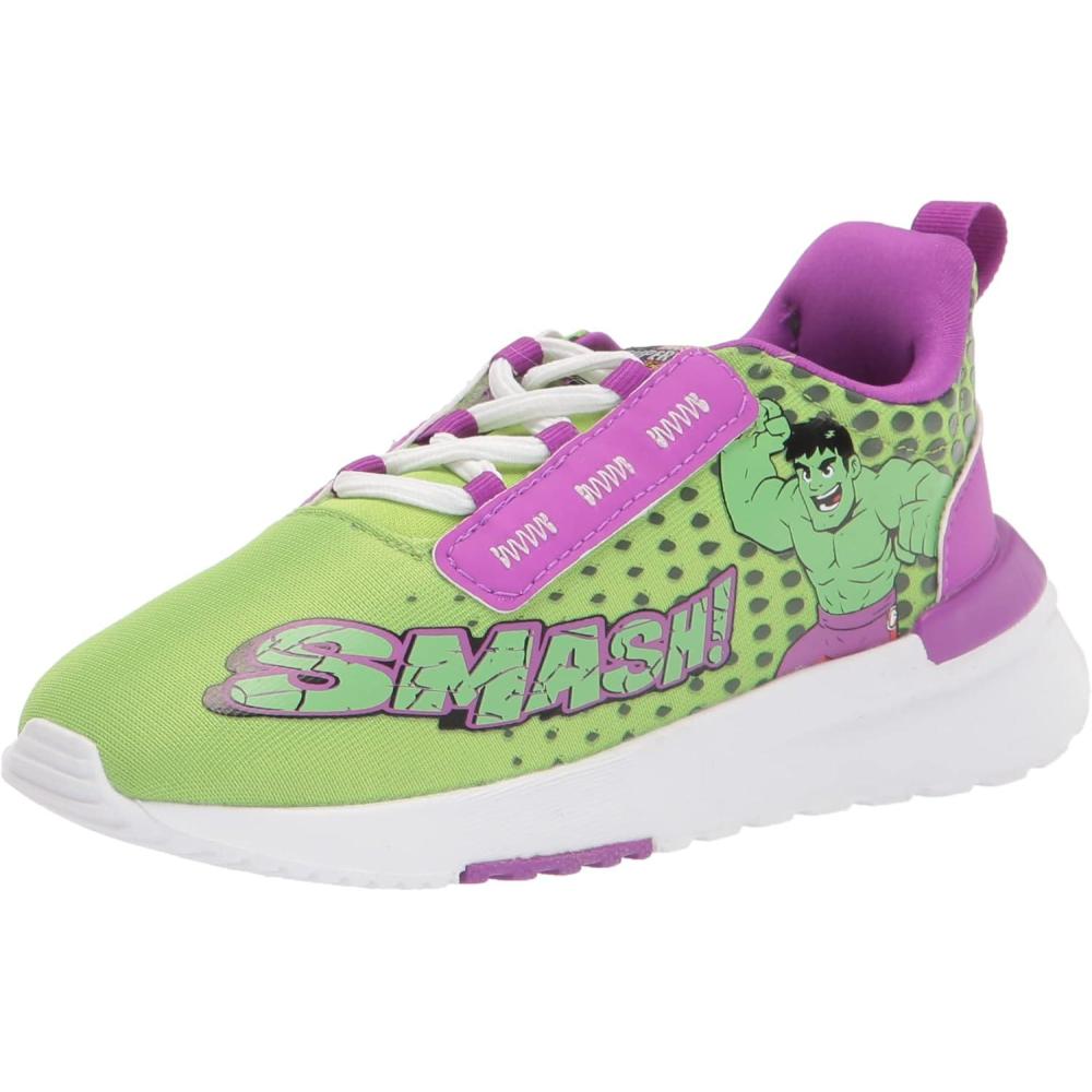 imageadidas UnisexChild Racer TR21 Running ShoeSemi Solar GreenWhiteShock Purple Superhero