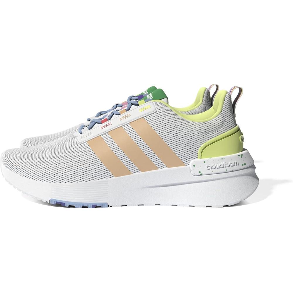 imageadidas UnisexChild Racer TR21 Running ShoeWhitePulse AmberLight Pink