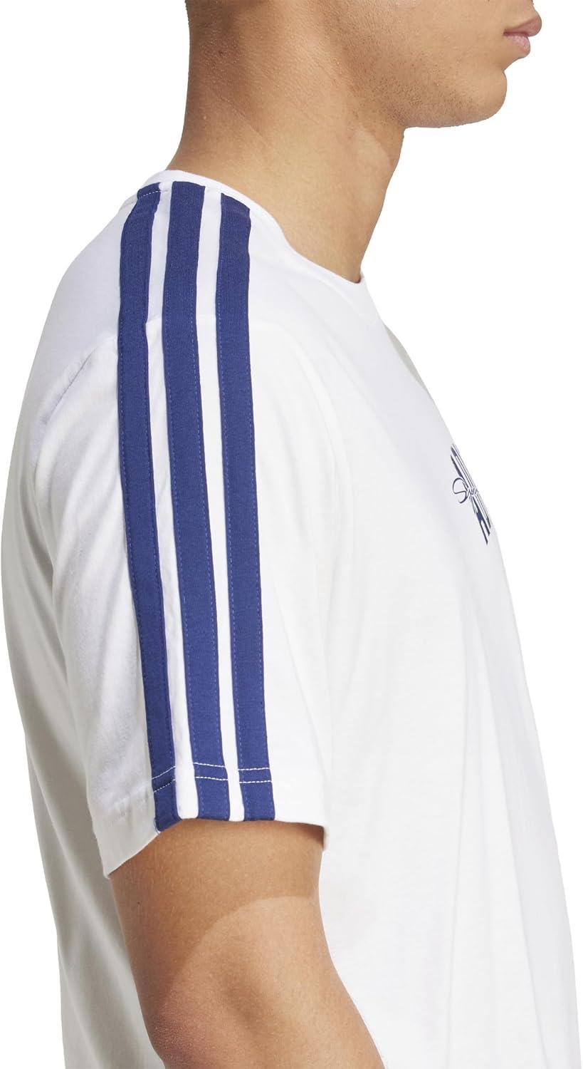 imageAdidas Mens Codes Collegiate Graphic TShirtWhiteScript