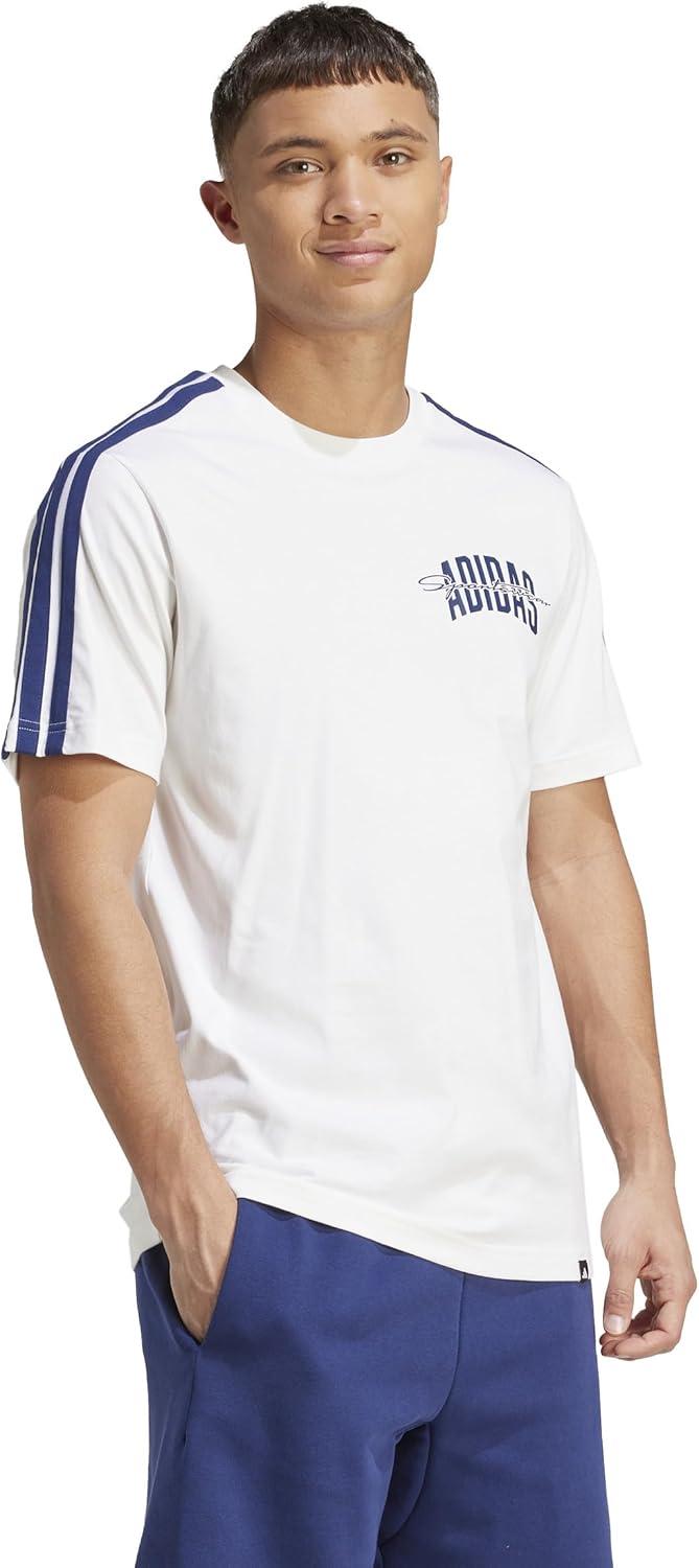 imageAdidas Mens Codes Collegiate Graphic TShirtWhiteScript
