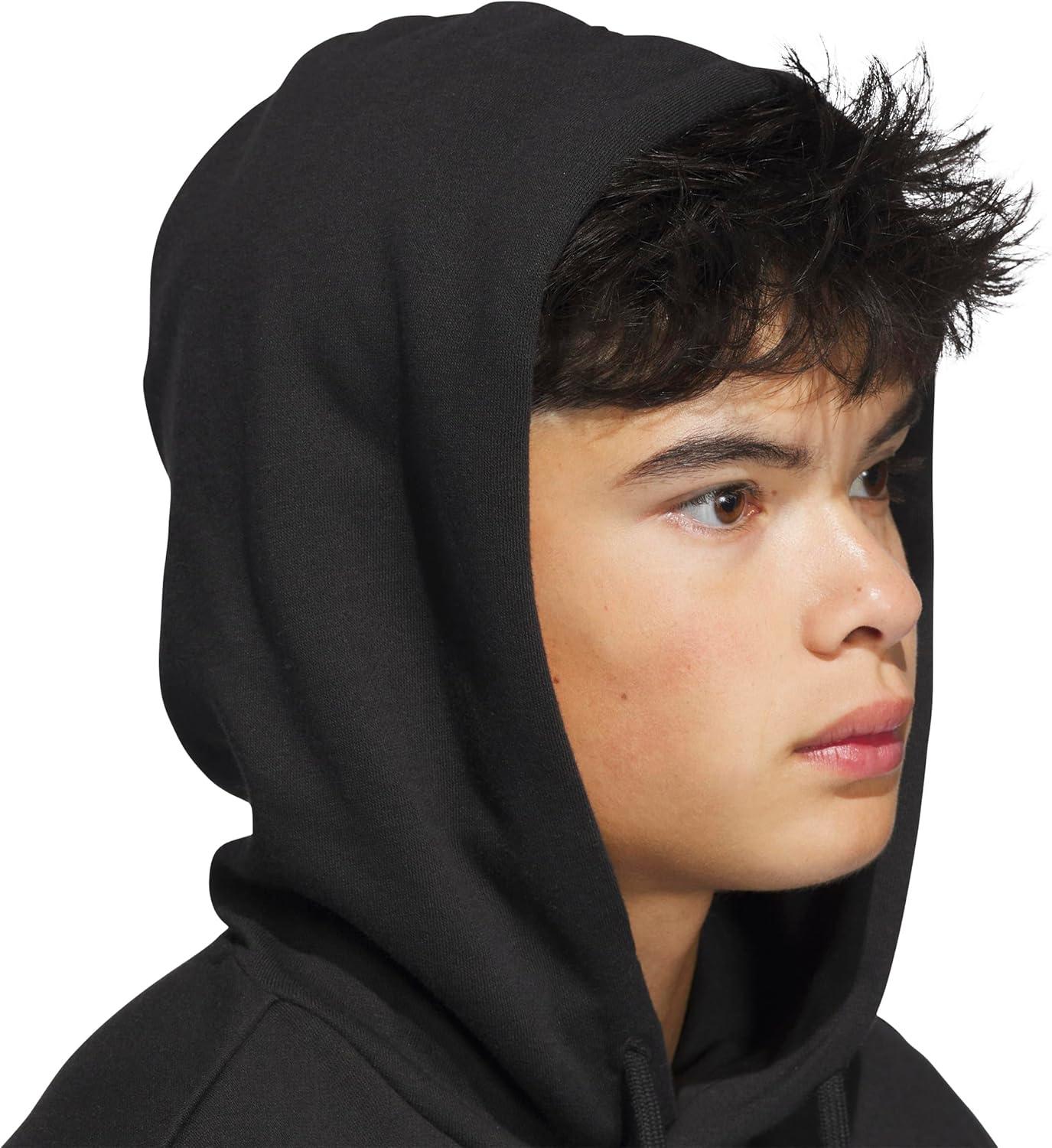 imageadidas Mens Big Logo Graphic HoodieBlackWhite