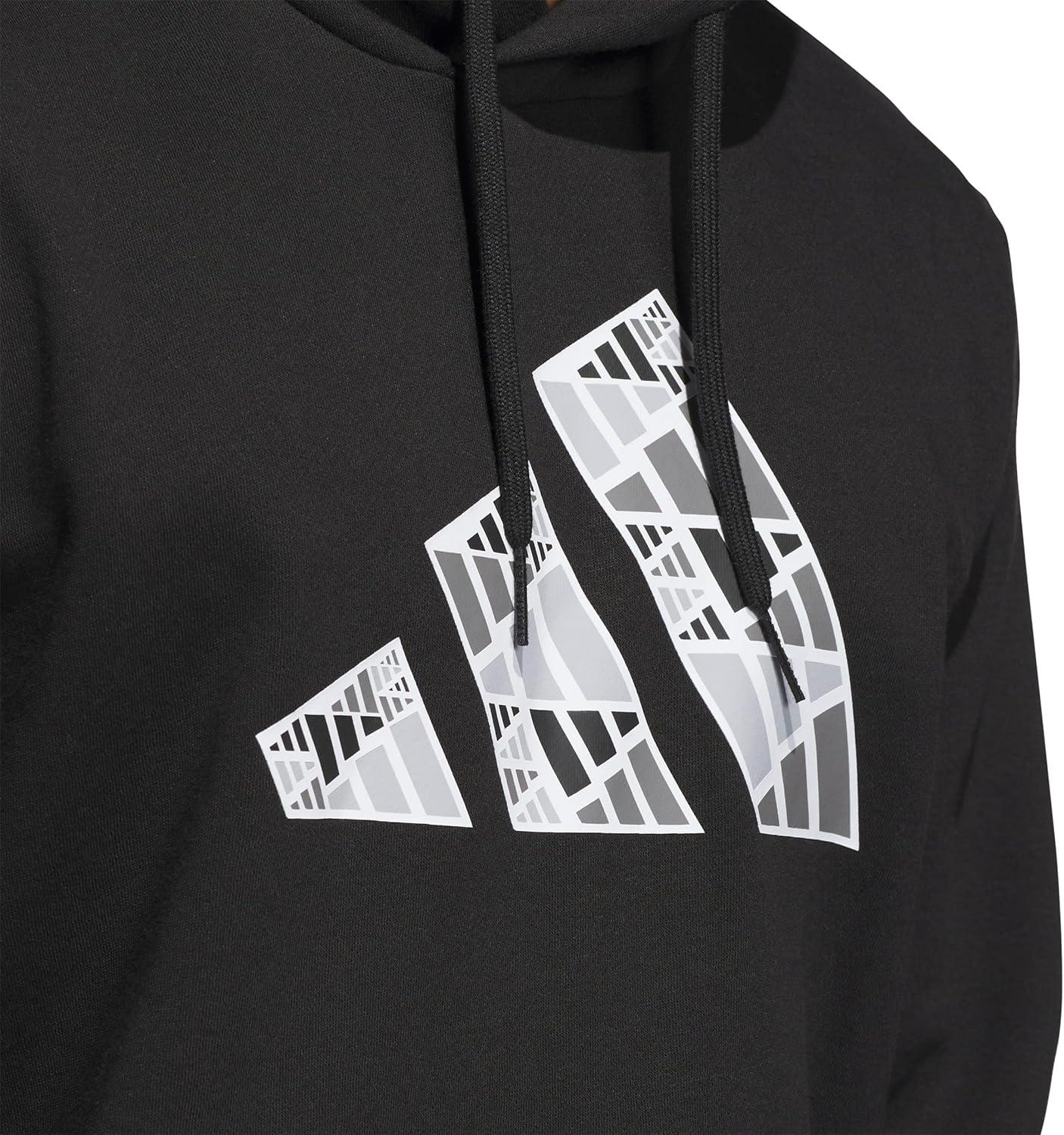 imageadidas Mens Big Logo Graphic HoodieBlackWhite