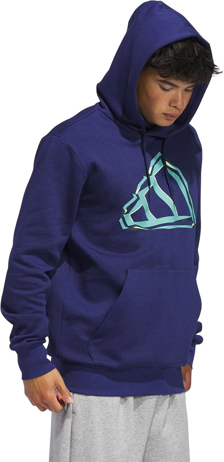 imageadidas Mens Big Logo Graphic HoodieDark BlueGreen