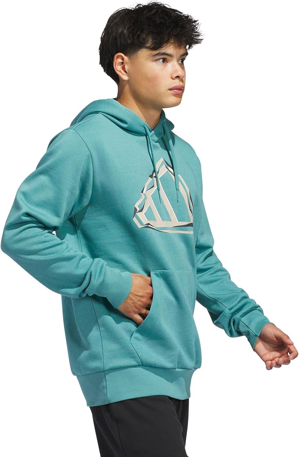 imageadidas Mens Big Logo Graphic HoodiePowder TealGrey
