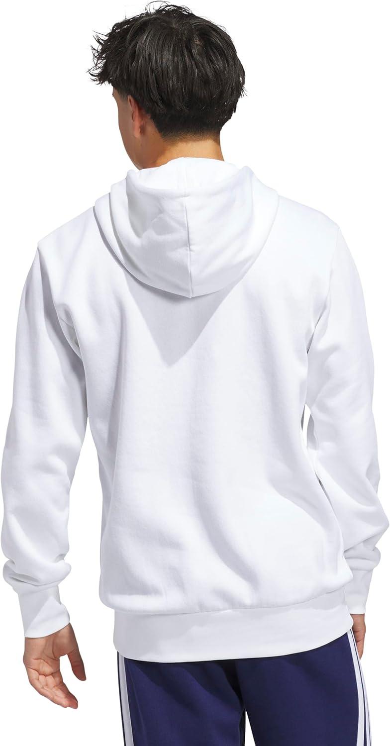 imageadidas Mens Big Logo Graphic HoodieWhiteBlue