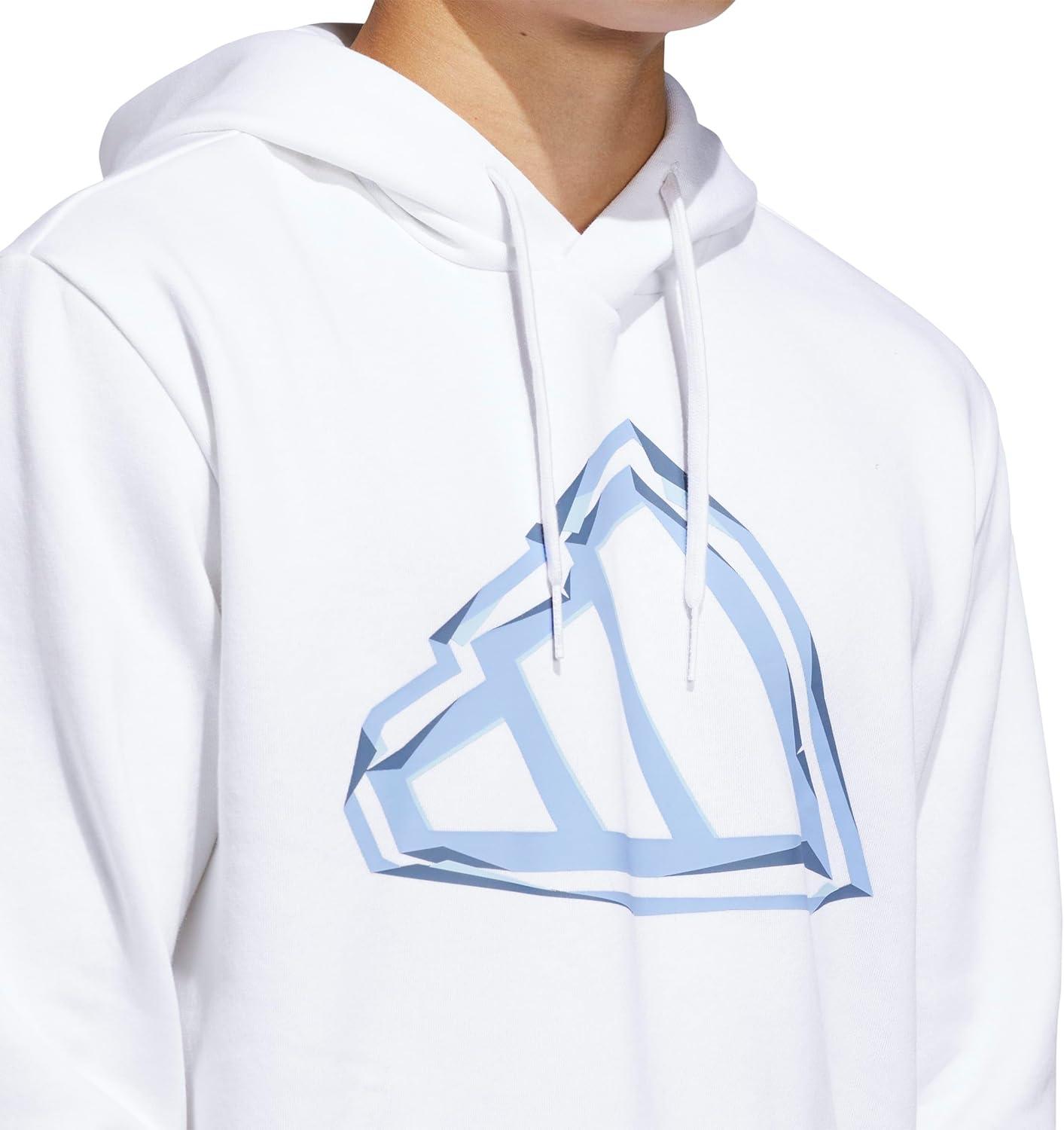 imageadidas Mens Big Logo Graphic HoodieWhiteBlue