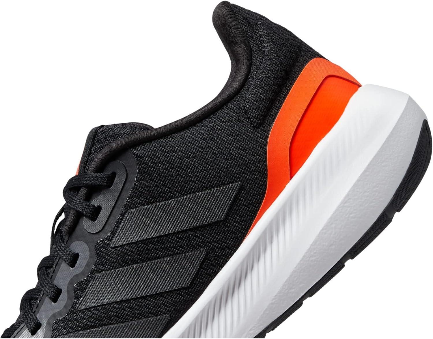 imageadidas Mens Run Falcon 30 ShoeBlackCarbonSolar Red