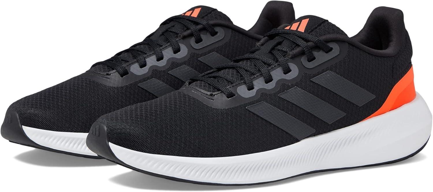imageadidas Mens Run Falcon 30 ShoeBlackCarbonSolar Red
