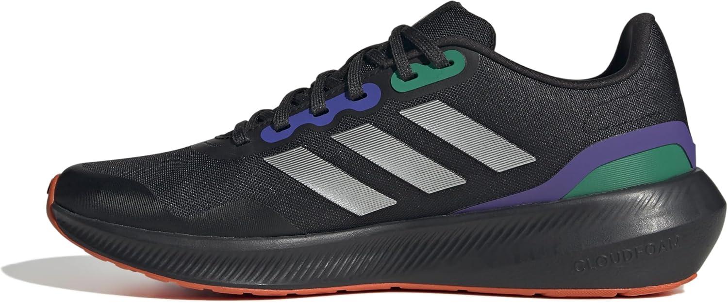 imageadidas Mens Run Falcon 30 ShoeCore Black Silver Met Purple Rush