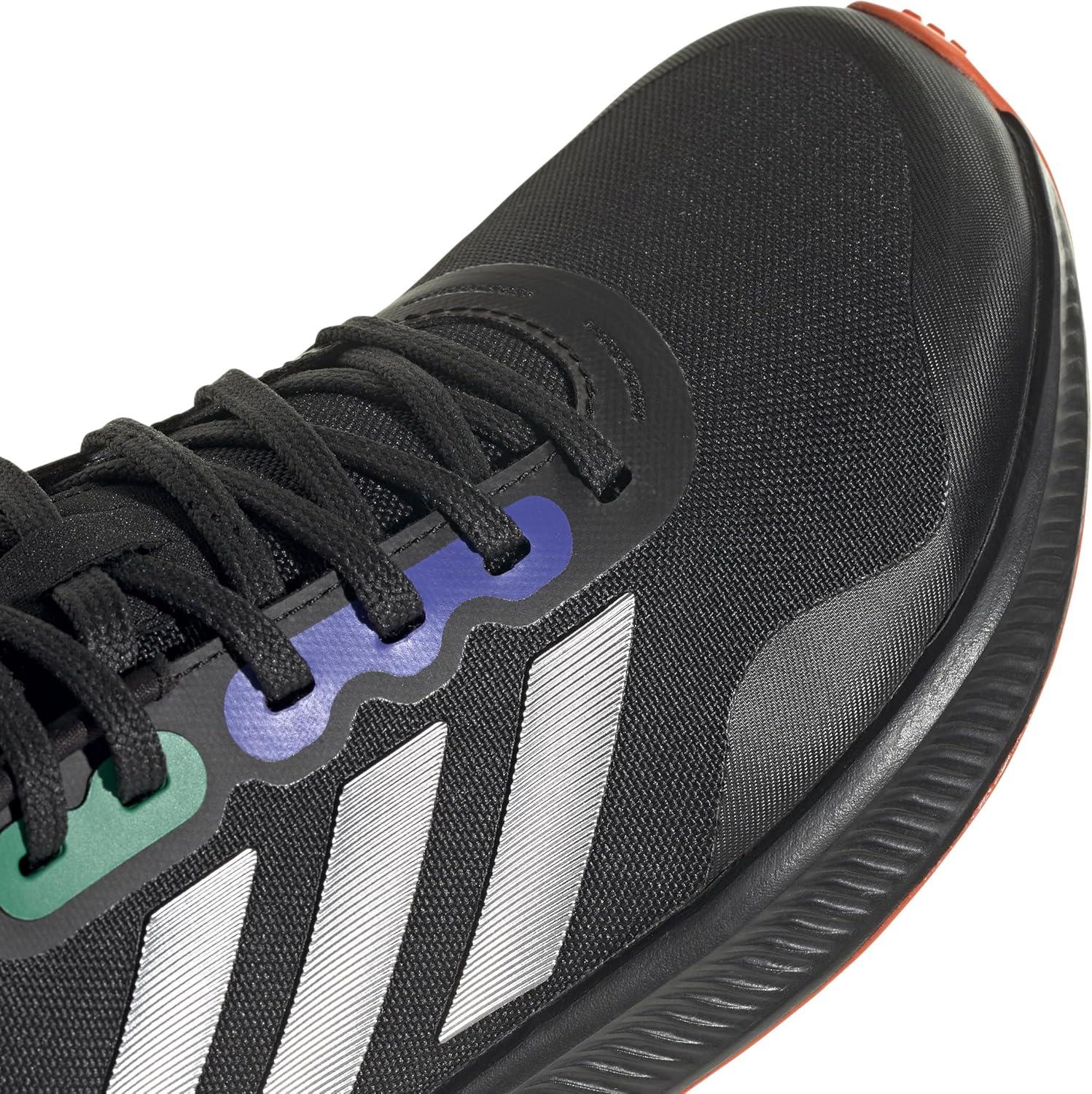 imageadidas Mens Run Falcon 30 ShoeCore Black Silver Met Purple Rush