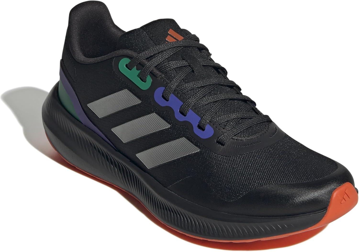 imageadidas Mens Run Falcon 30 ShoeCore Black Silver Met Purple Rush