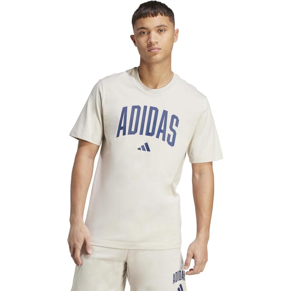 imageAdidas Mens Codes Collegiate Graphic TShirtWonder AluminaLineage