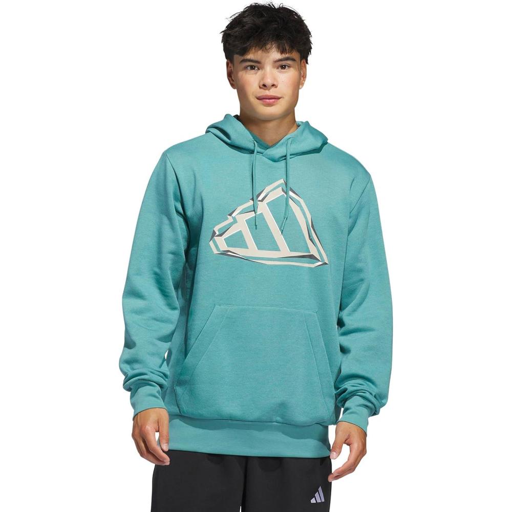 imageadidas Mens Big Logo Graphic HoodiePowder TealGrey