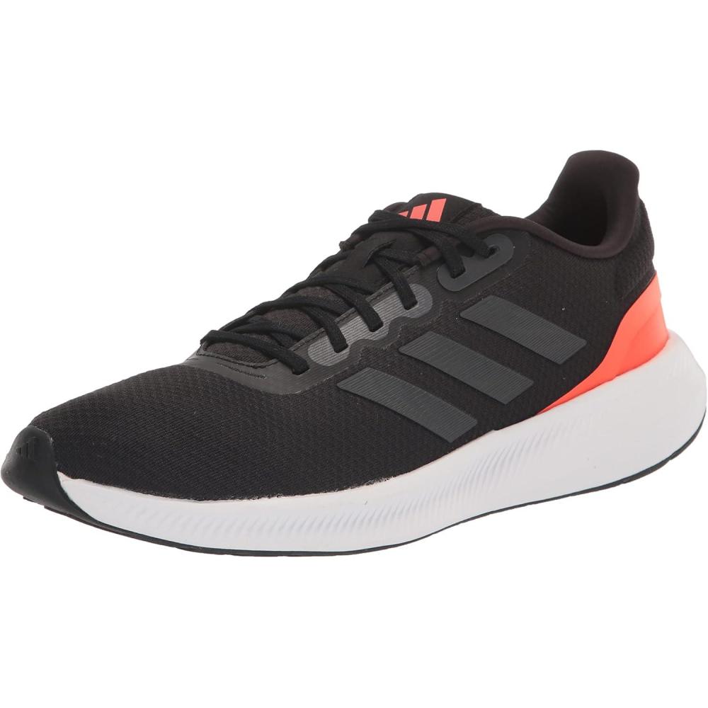 imageadidas Mens Run Falcon 30 ShoeBlackCarbonSolar Red