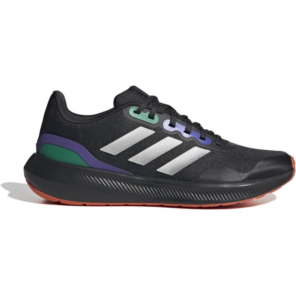imageadidas Mens Run Falcon 30 ShoeCore Black Silver Met Purple Rush