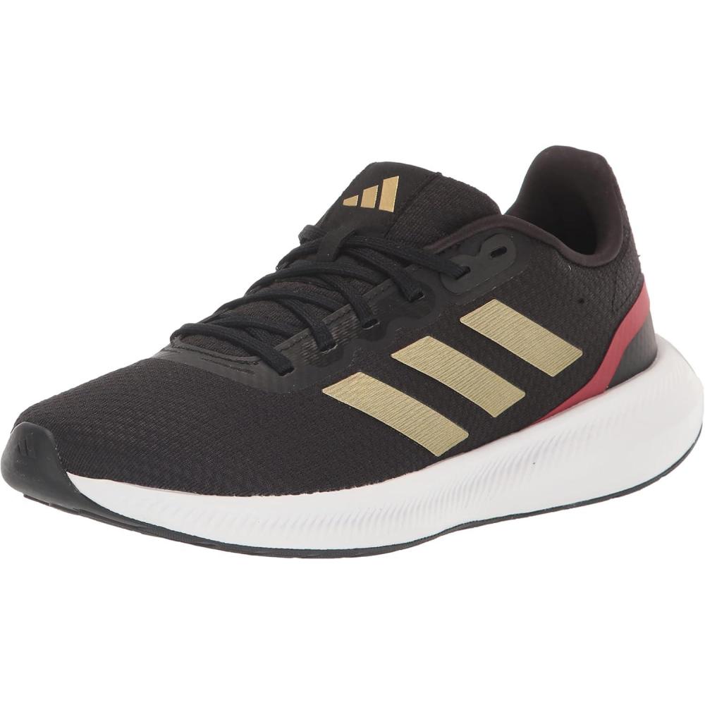 imageadidas Mens Run Falcon 30 ShoeCore BlackGold MetallicBetter Scarlet