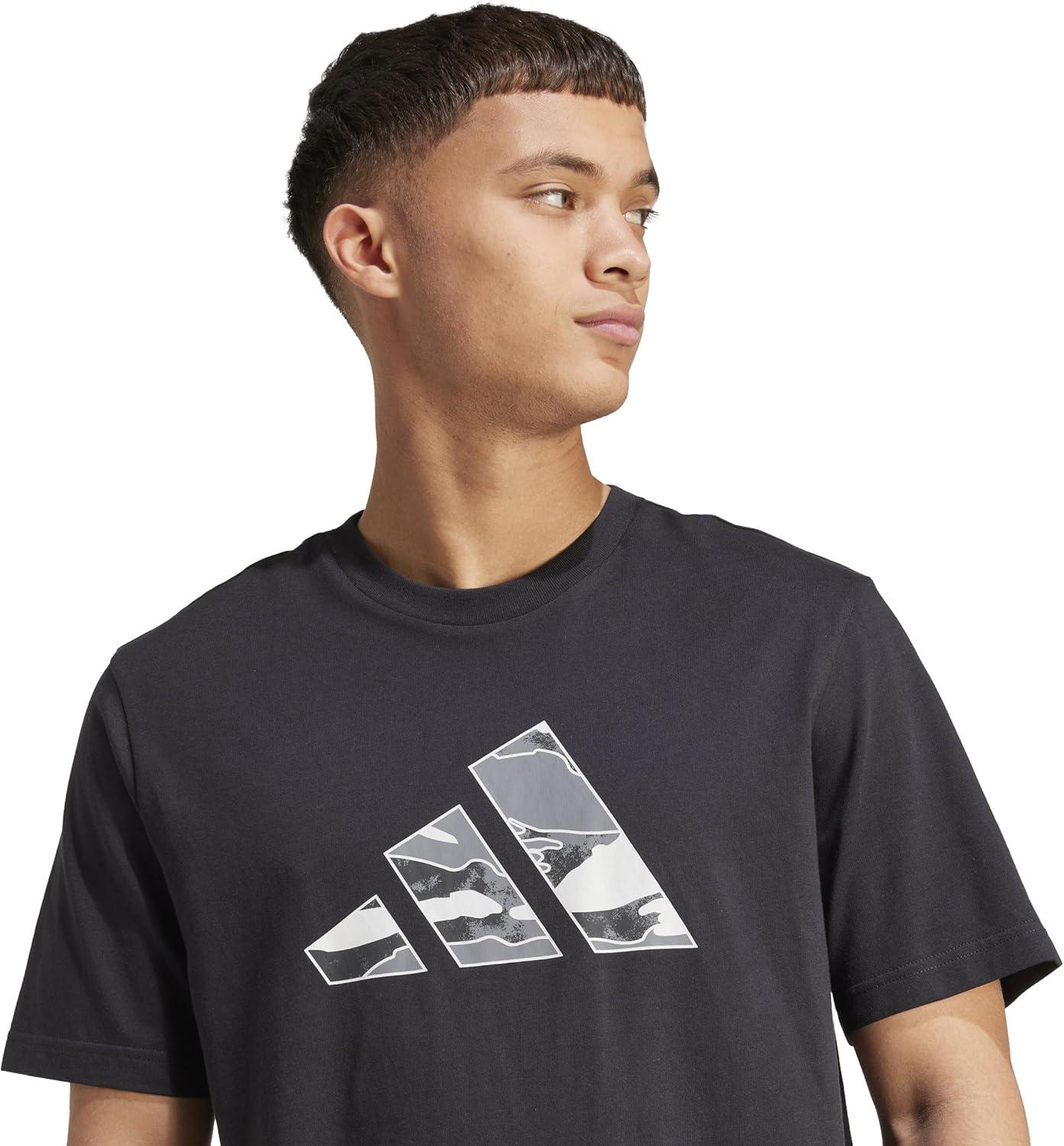 image:imageAdidas Mens Camouflage Graphic TShirtBlackLogo