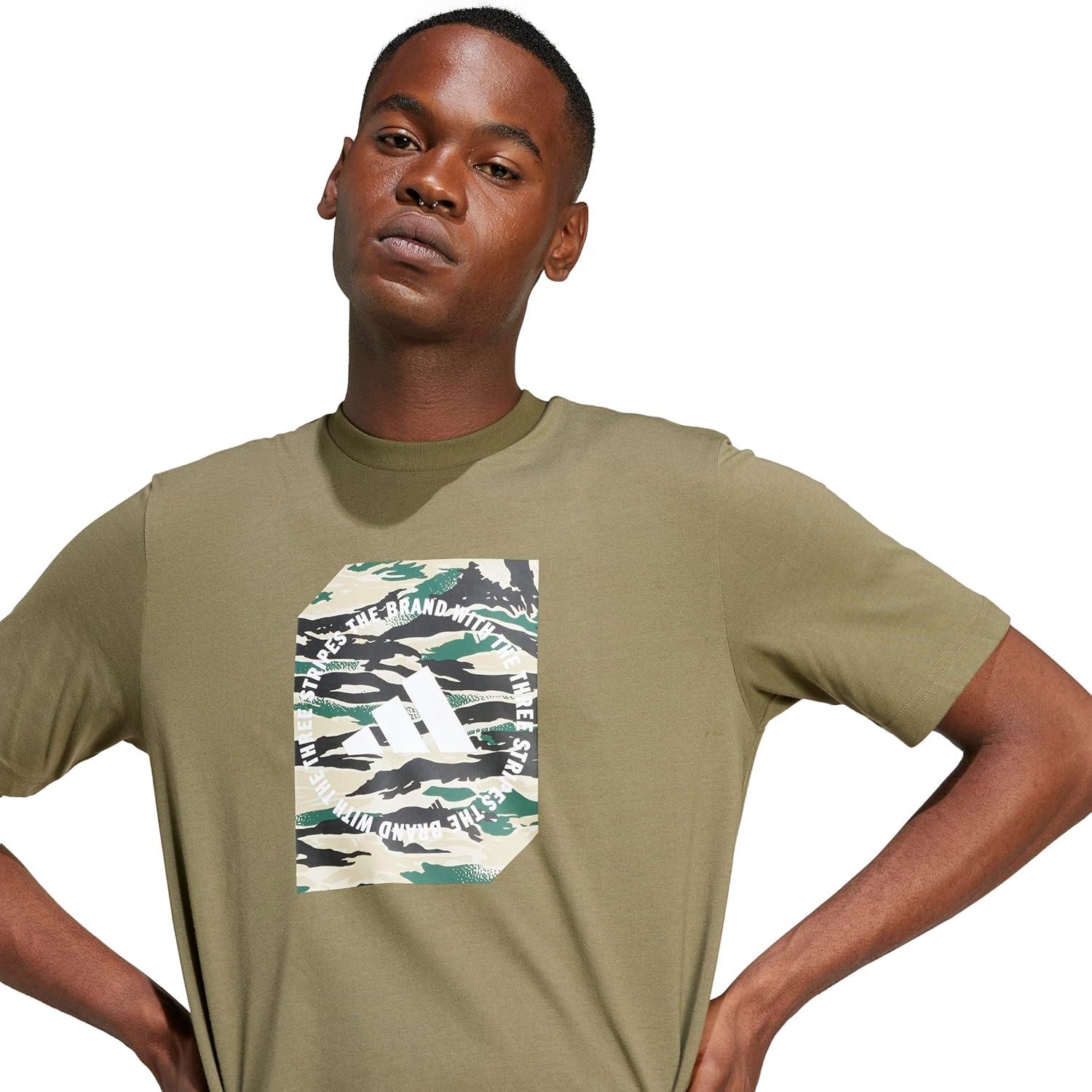 image:imageAdidas Mens Camouflage Graphic TShirtOlive Strata