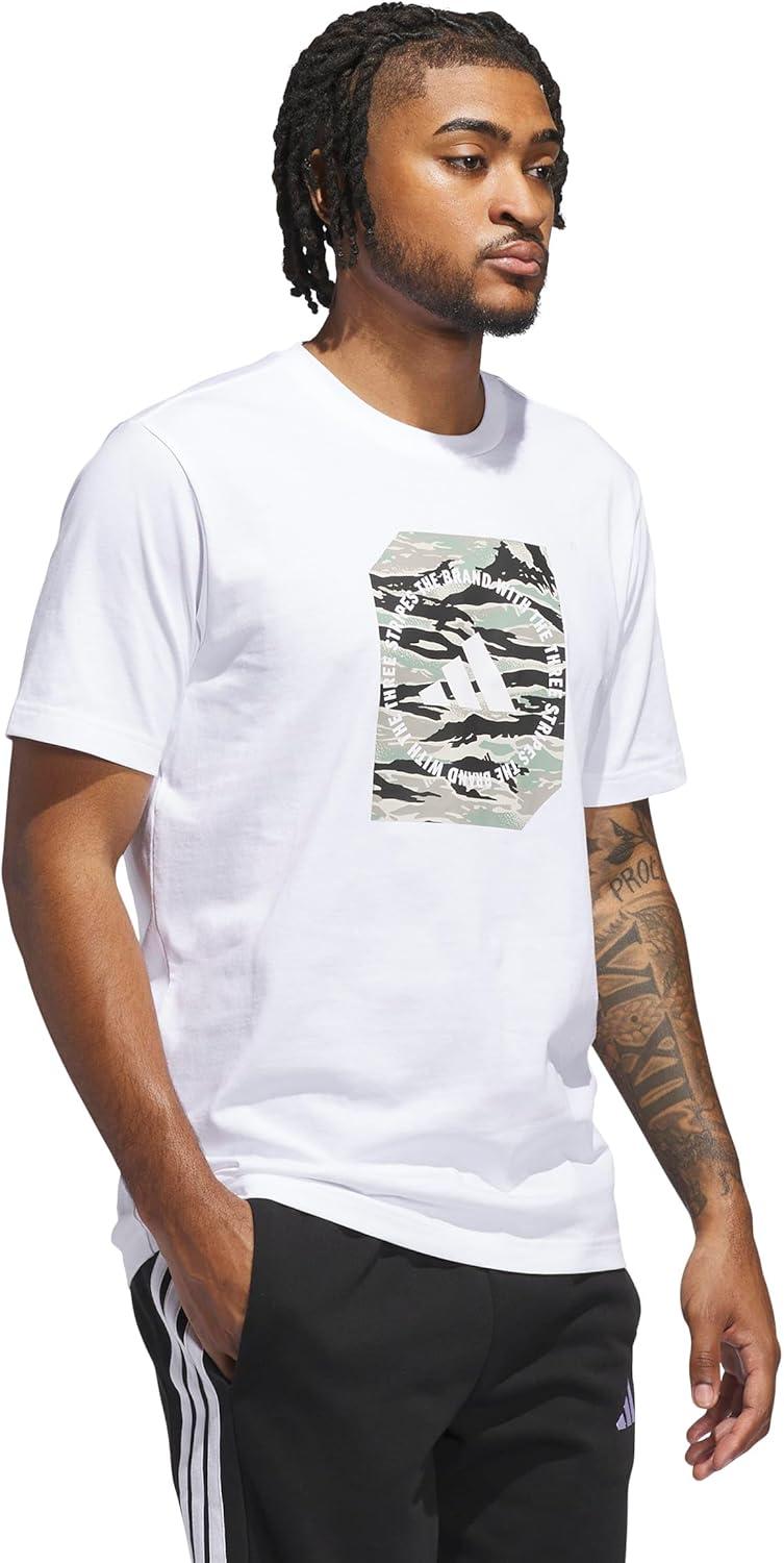 image:imageAdidas Mens Camouflage Graphic TShirtWhiteWonder Alumina
