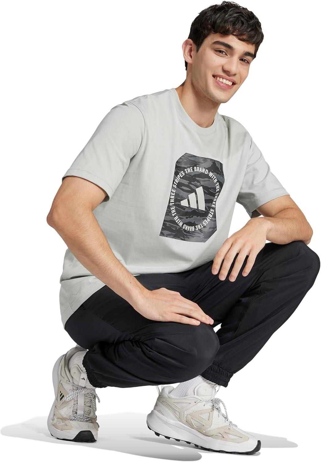 image:imageAdidas Mens Camouflage Graphic TShirtWonder Silver
