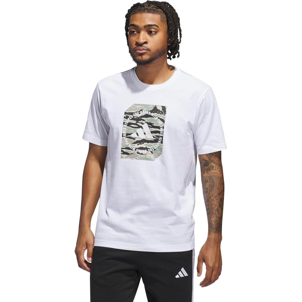 image:imageAdidas Mens Camouflage Graphic TShirtWhiteWonder Alumina