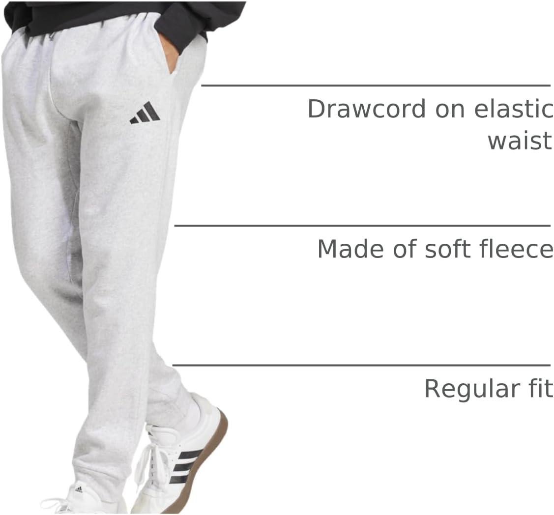 image:imageAdidas Mens Essentials Feel Cozy Fleece PantsLight Grey HeatherBlack