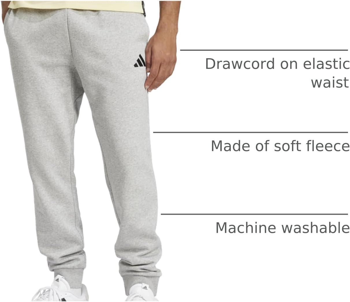 image:imageAdidas Mens Essentials Feel Cozy Fleece PantsMedium Grey HeatherBlack