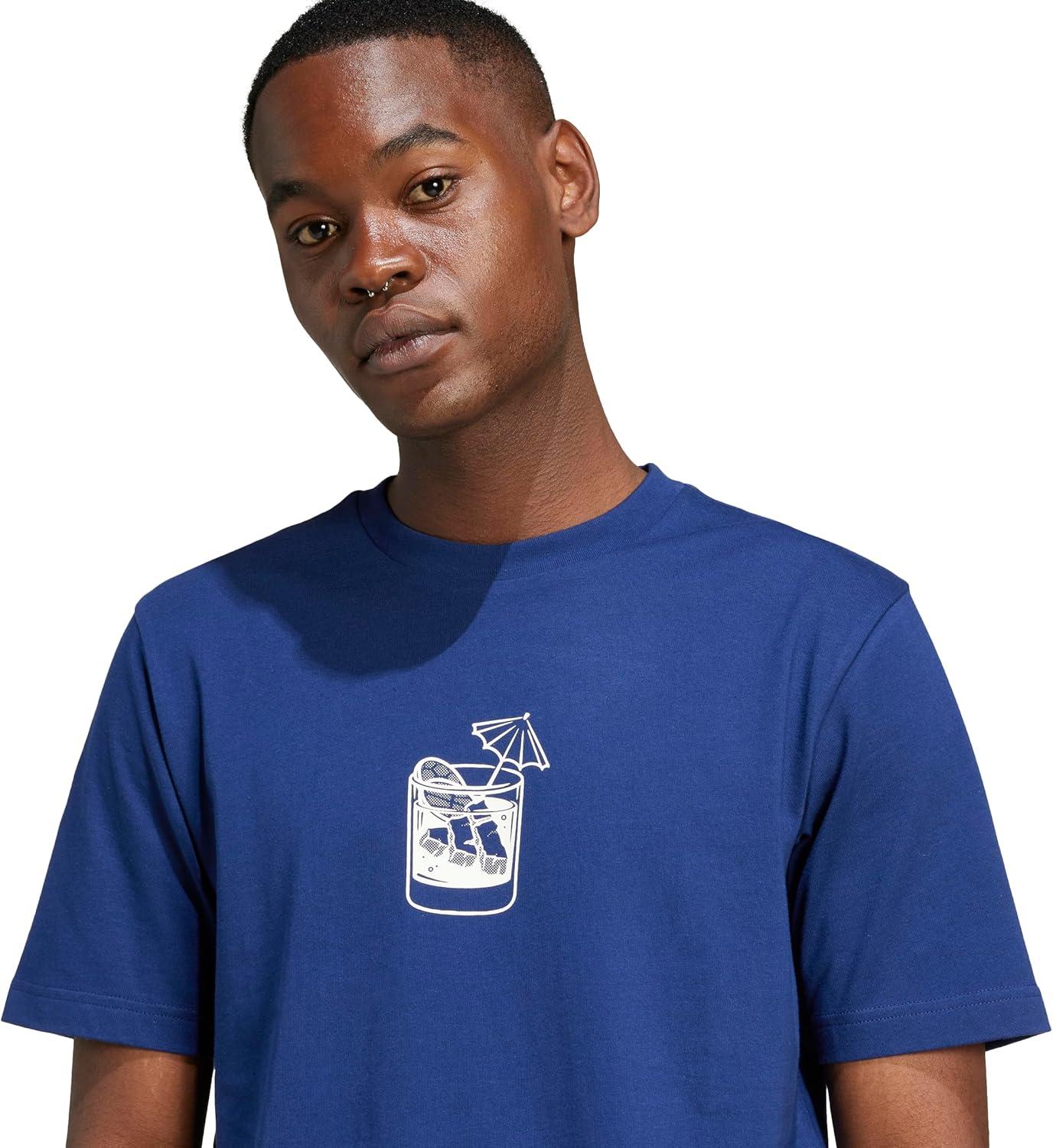 image:imageAdidas Mens Lounge Drink Graphic TShirtDark Blue