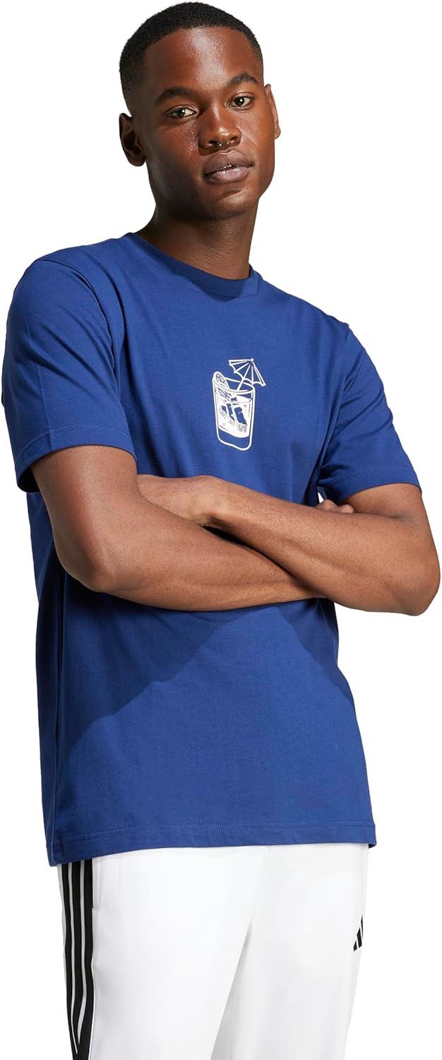 image:imageAdidas Mens Lounge Drink Graphic TShirtDark Blue