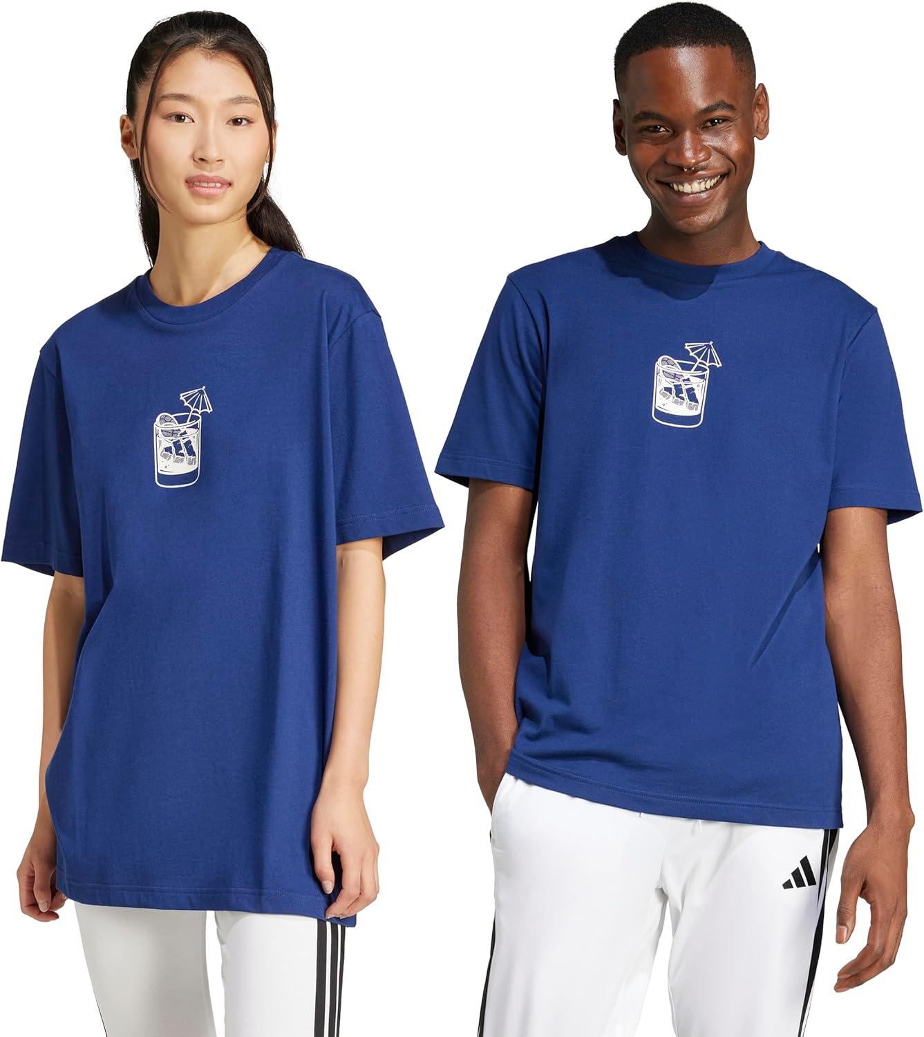 image:imageAdidas Mens Lounge Drink Graphic TShirtDark Blue
