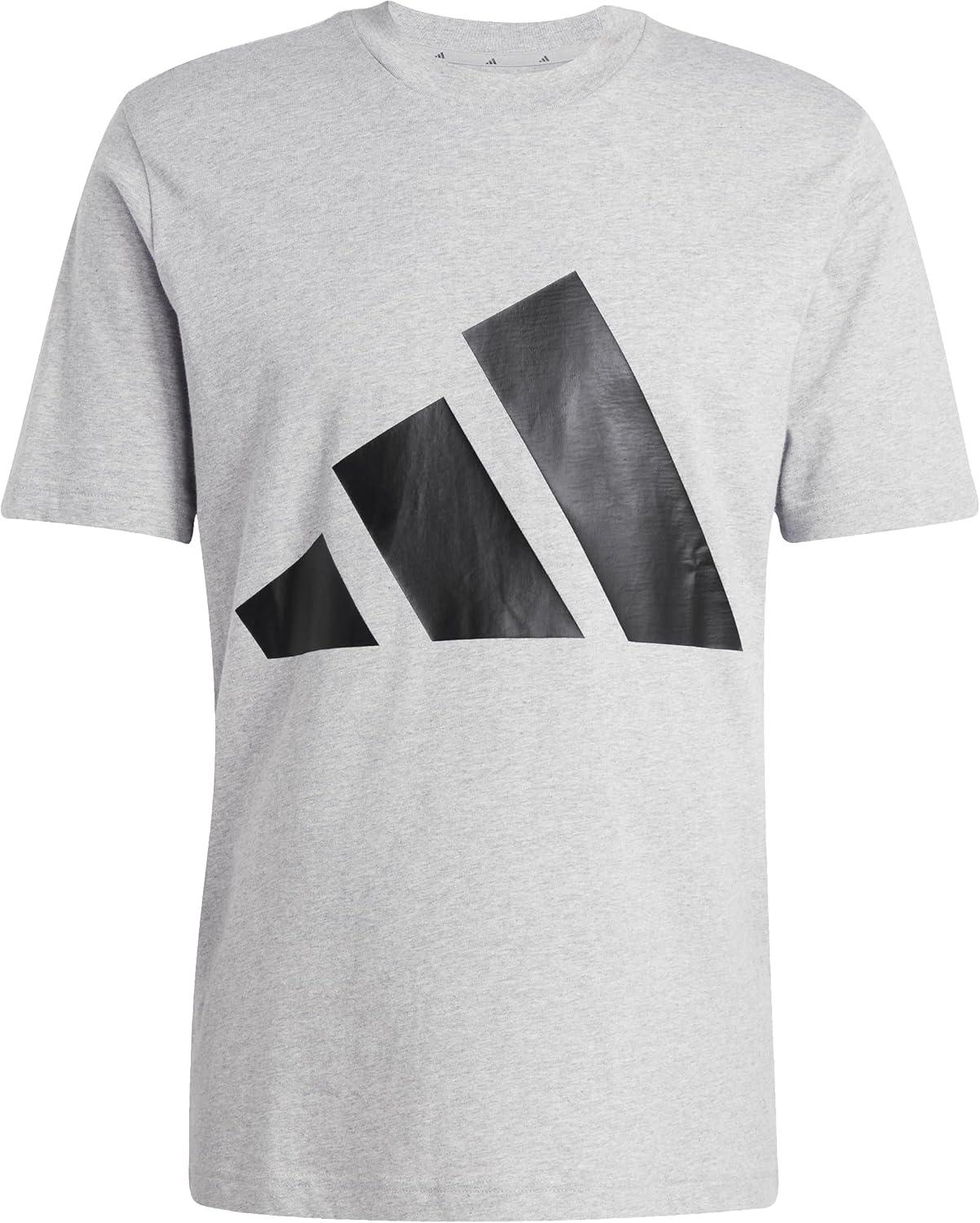 image:imageadidas Mens Essentials Big Logo TShirtMedium Grey HeatherBlack