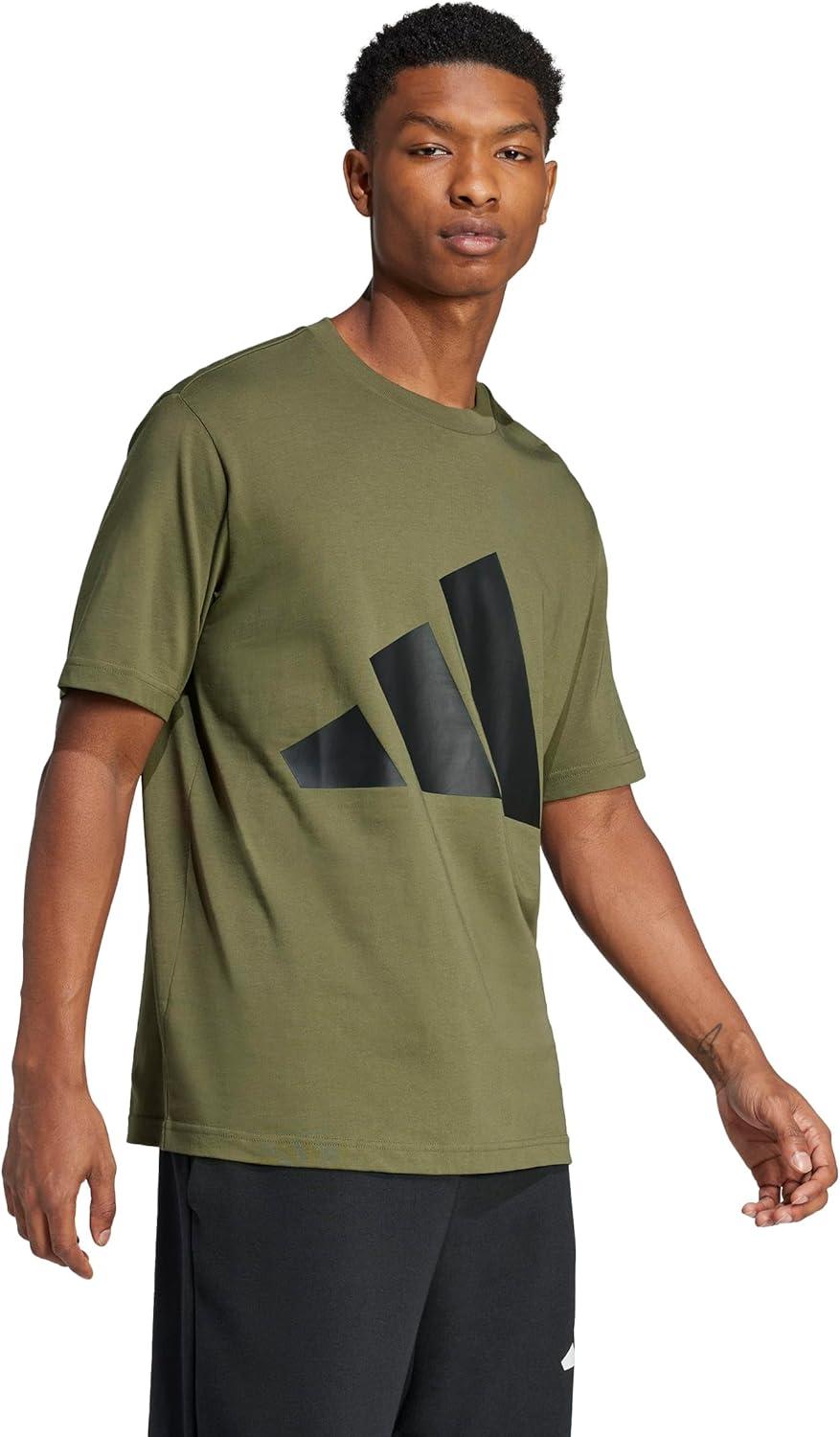 image:imageadidas Mens Essentials Big Logo TShirtOlive StrataBlack