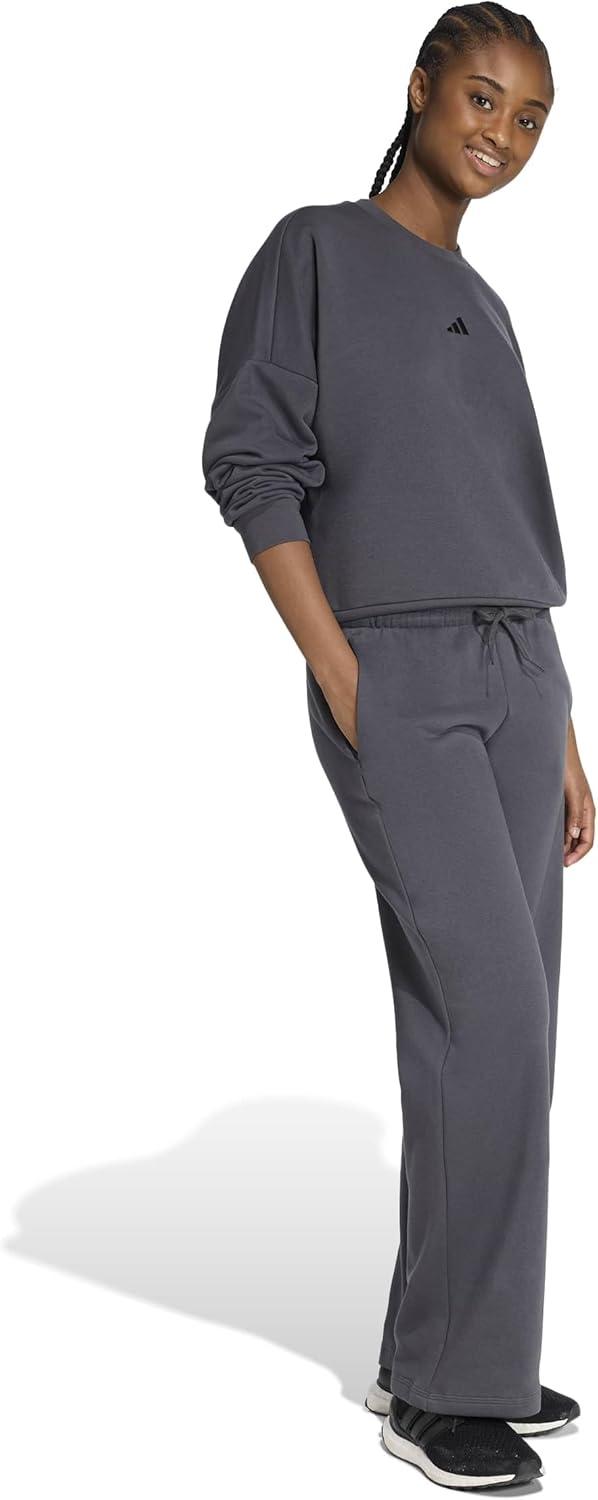 image:imageadidas Womens Essentials Small Logo Feelcozy Open Hem PantsGreyBlack