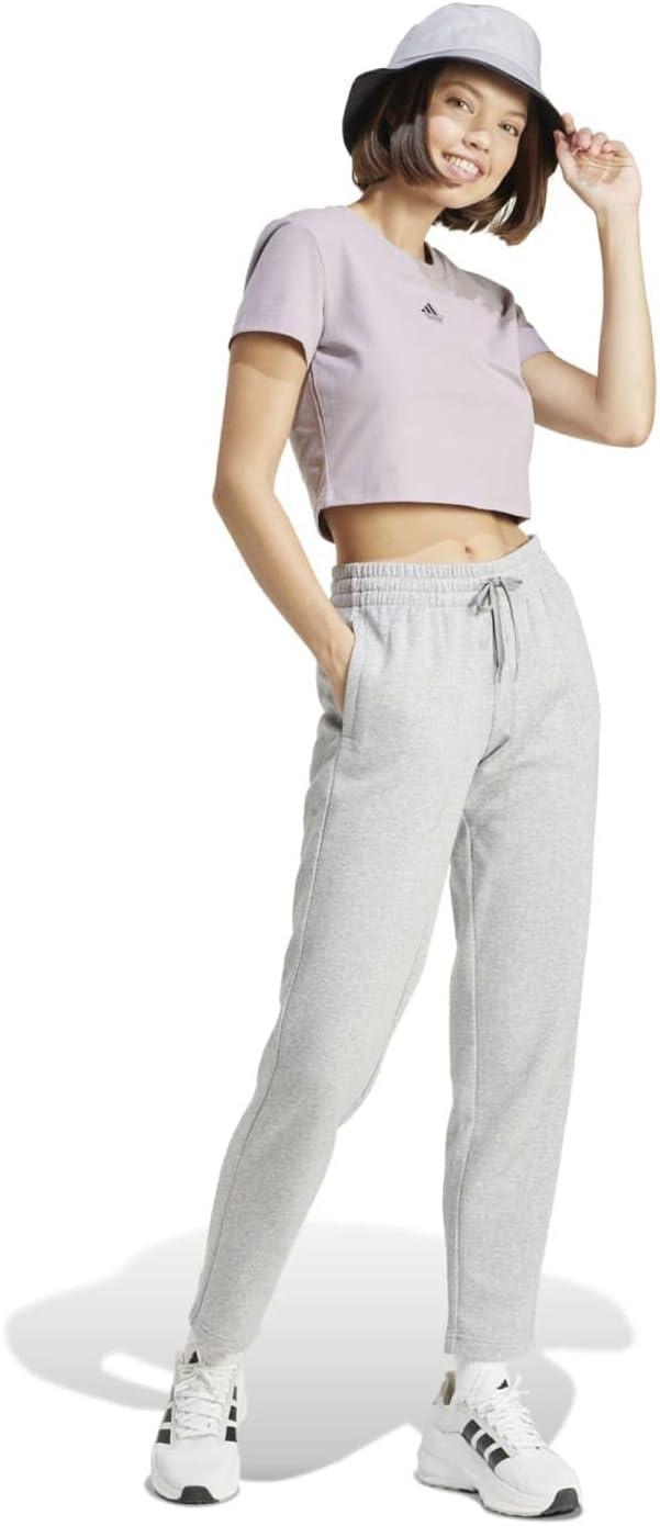 image:imageadidas Womens Essentials Small Logo Feelcozy Open Hem PantsMedium Grey Heather