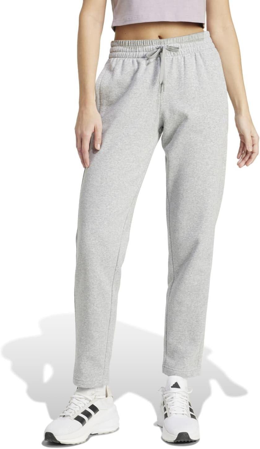 image:imageadidas Womens Essentials Small Logo Feelcozy Open Hem PantsMedium Grey Heather