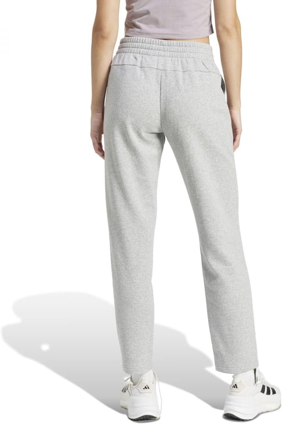 image:imageadidas Womens Essentials Small Logo Feelcozy Open Hem PantsMedium Grey Heather