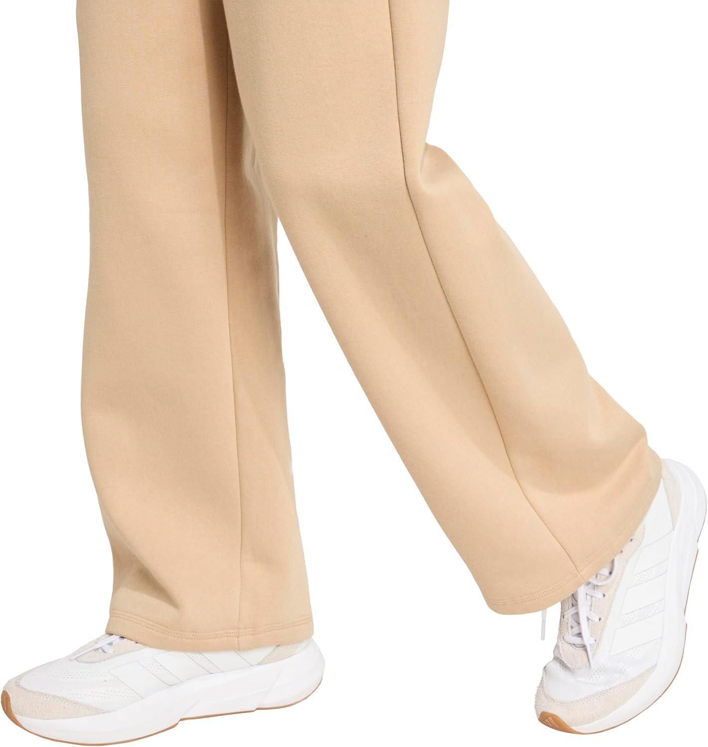 image:imageadidas Womens Essentials Small Logo Feelcozy Open Hem PantsWarm SandstoneWhite